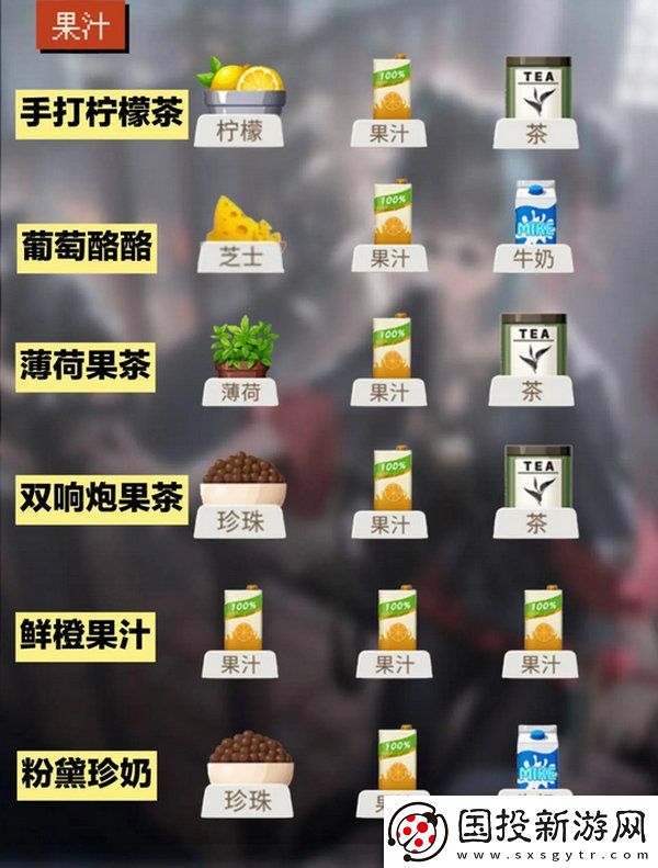 歸龍潮飲品配方大全
