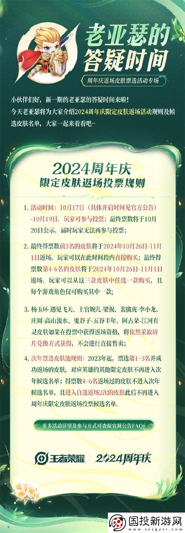 王者榮耀2024周年慶皮膚返場(chǎng)票選活動(dòng)怎么參加