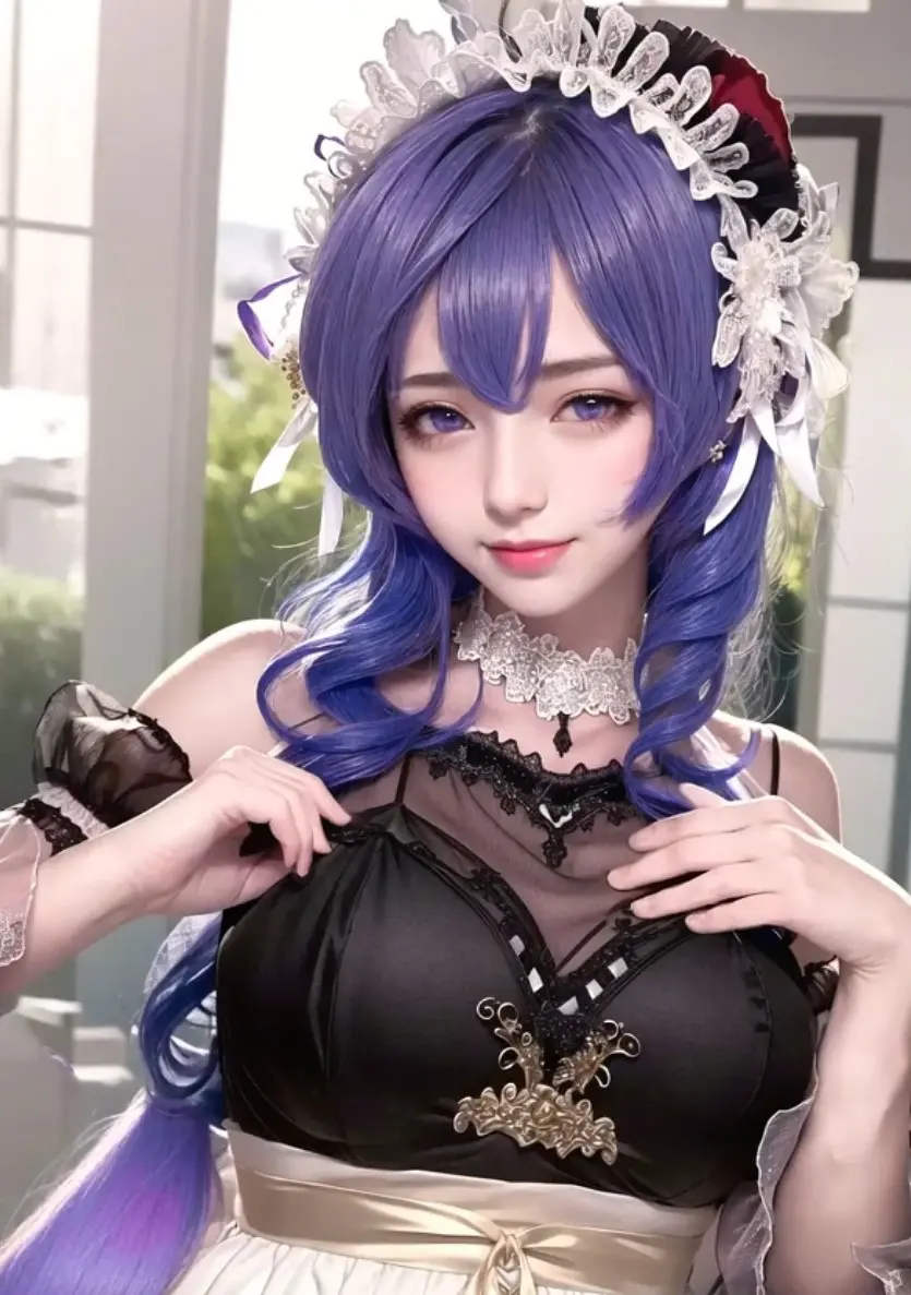 原神甘雨cos開(kāi)襟圖片-甘雨cosplay開(kāi)襟圖正片什么樣子