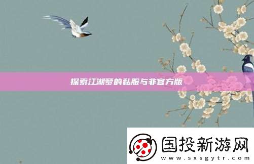 探索江湖夢的私服與非官方版