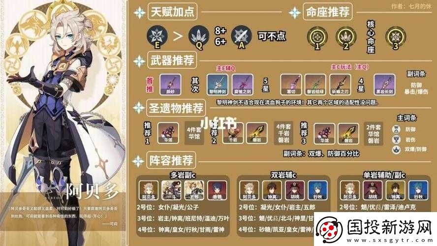 原神阿貝多培養(yǎng)建議：全方位解析新手進階必備
