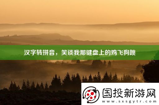 漢字轉(zhuǎn)拼音-笑談我那鍵盤上的雞飛狗跳