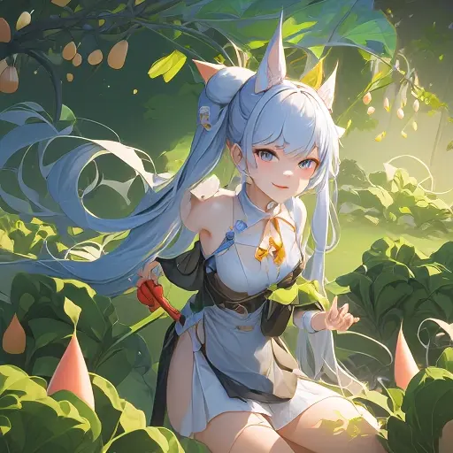 原神甘雨拔蘿卜圖片高清