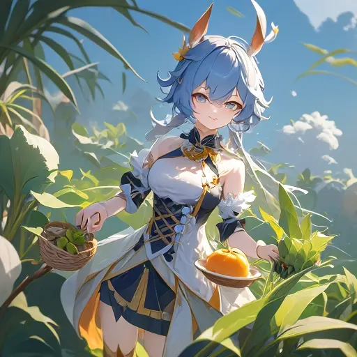 原神甘雨拔蘿卜圖片高清