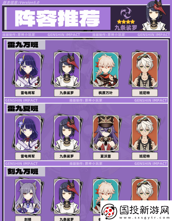 原神九條裟羅帶什么圣遺物