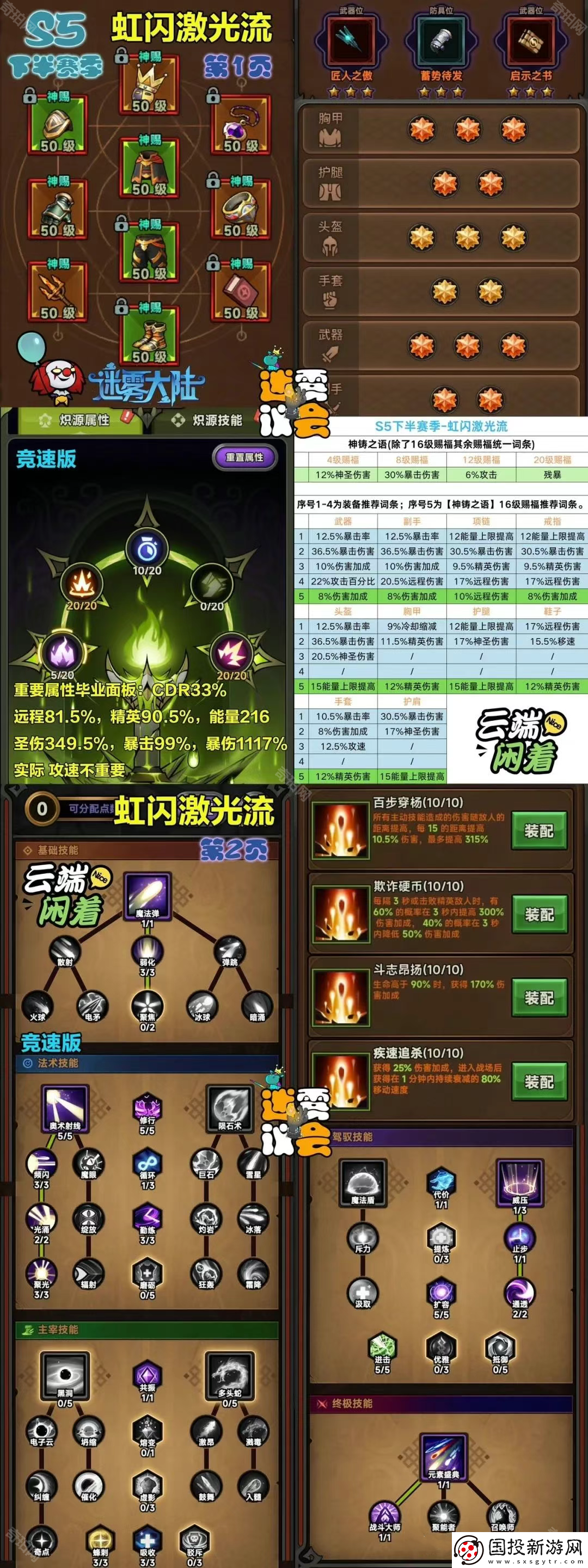 迷霧大陸S5下半法師虹閃激光流怎么玩