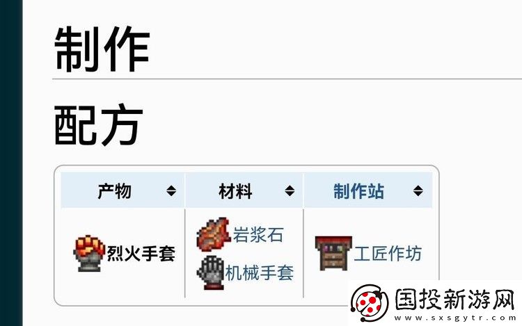泰拉瑞亞火焰拳套怎么合成-火焰拳套制造教學(xué)