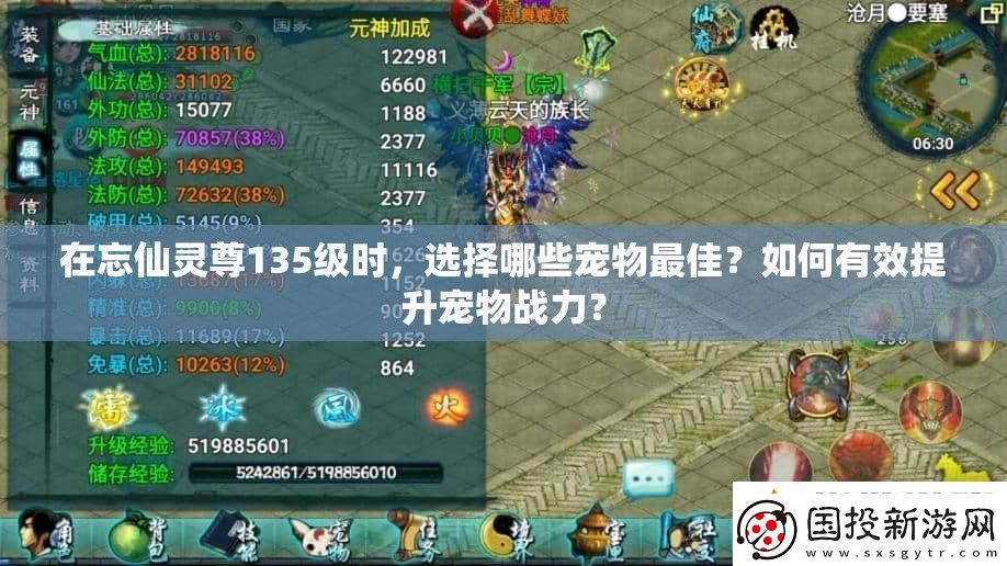在忘仙靈尊135級時選擇哪些寵物最佳如何有效提升寵物戰(zhàn)力