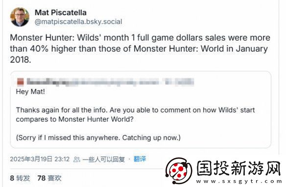 成績亮眼！怪獵荒野美國首月銷量超世界40%